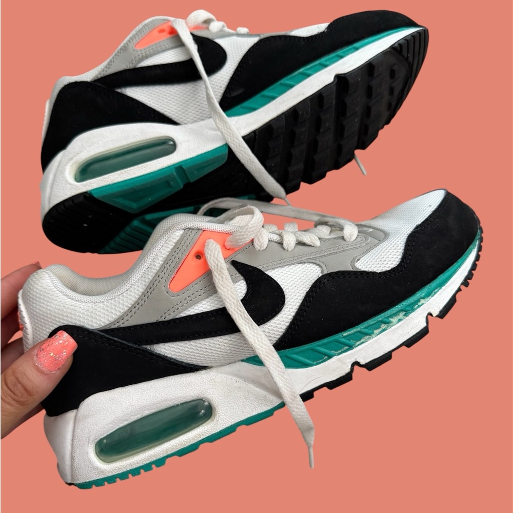 Nike Air Max Black and White Sneakers with Teal Accents